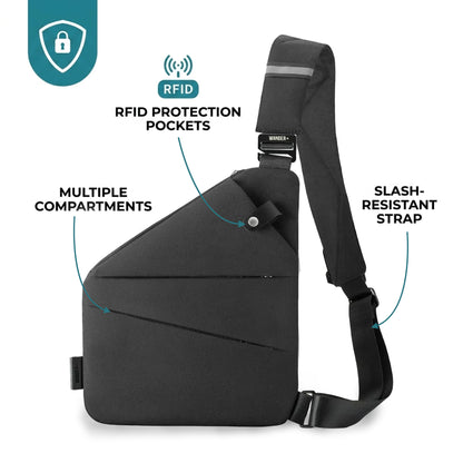 Men's chest bag, high-end crossbody bag, casual men's small backpack, large capacity, outdoor simple shoulder bag.
