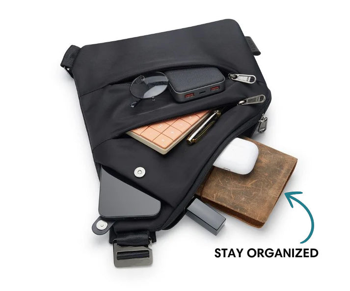 Men's chest bag, high-end crossbody bag, casual men's small backpack, large capacity, outdoor simple shoulder bag.